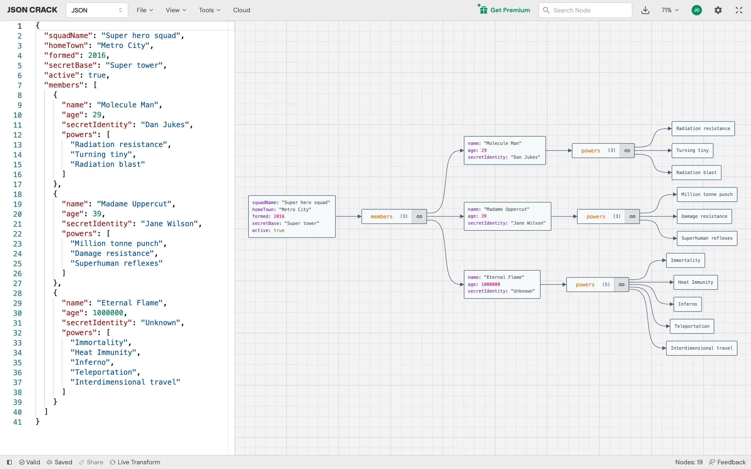 JSONCrack Interface