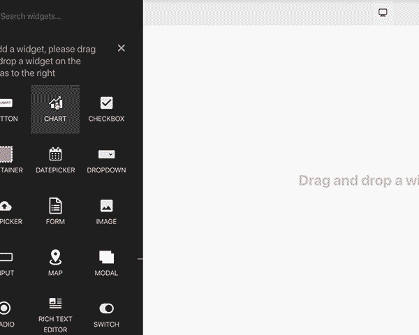 Appsmith Drag and Drop